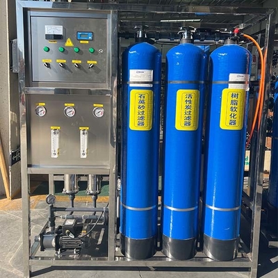 PVC 0.5 tons unipolar  three-tanks reverse osmosis plant for Small Spaces