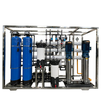 Sea Water Filter Equipment Desalination RO Treatment Plant , Reverse Osmosis Water Purification System 24m3/day Capacity